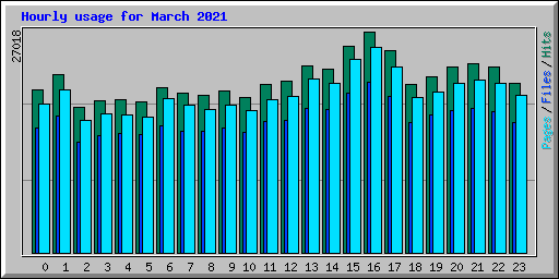 Hourly usage for March 2021