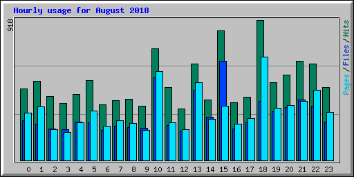 Hourly usage for August 2018