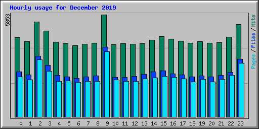 Hourly usage for December 2019